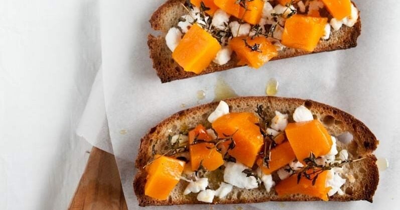 Butternut Pumpkin Crostini: crostini de abóbora
