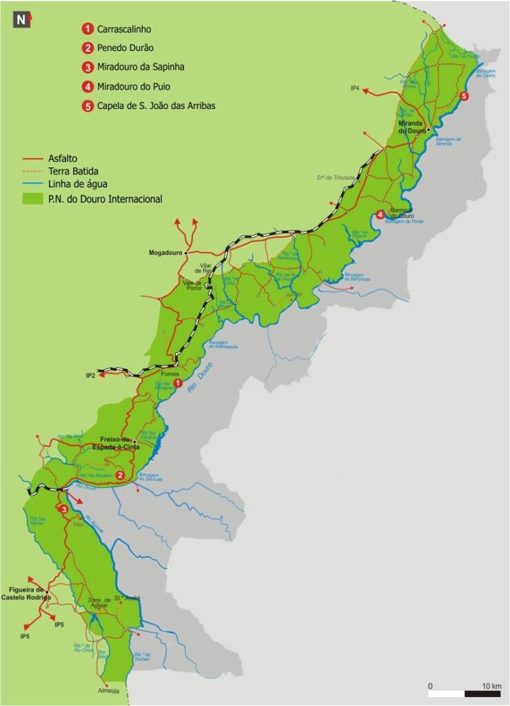 Mapa Parque Natural do Douro