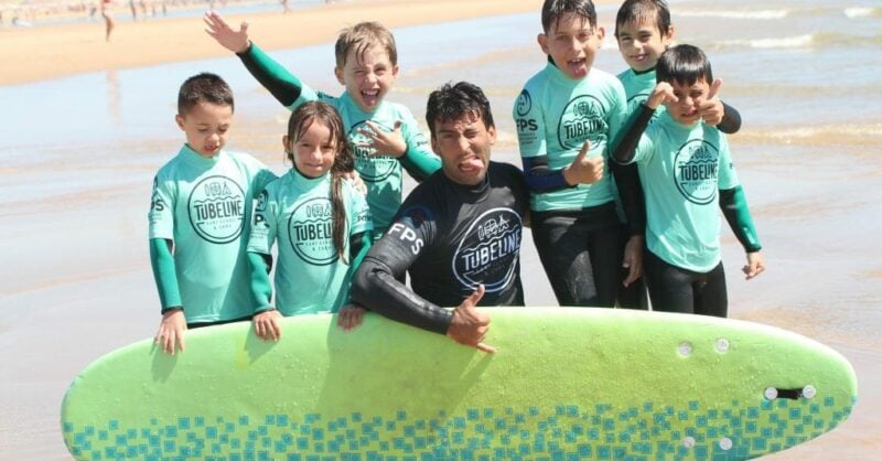 tubeline surf school férias verão
