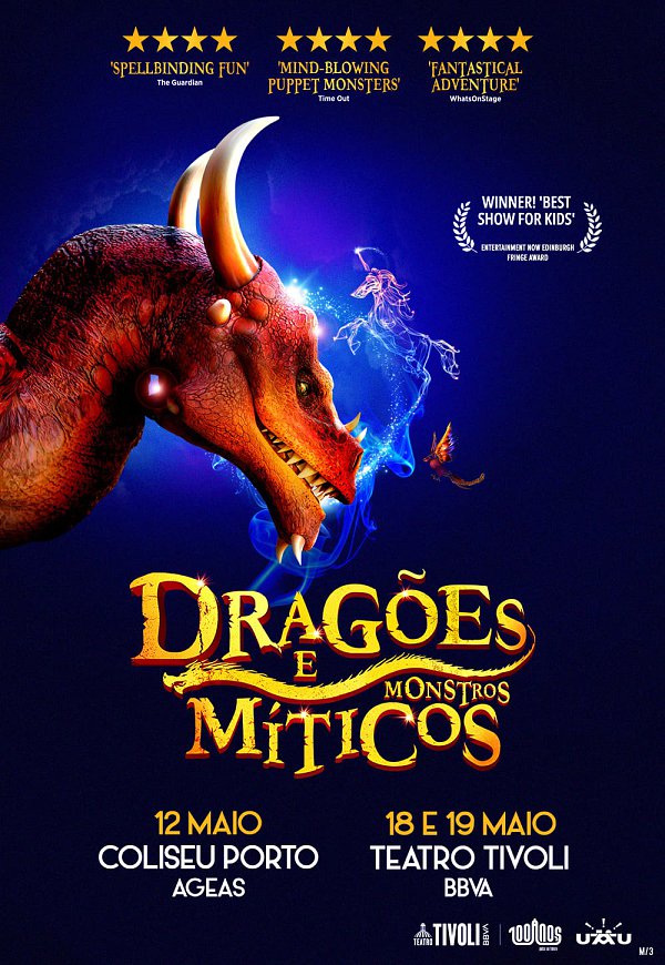 Cartaz Espetáculo Dragões e Monstros Míticos Lisboa e Porto