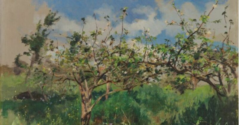 Macieira em flor, pintura de Silva Porto